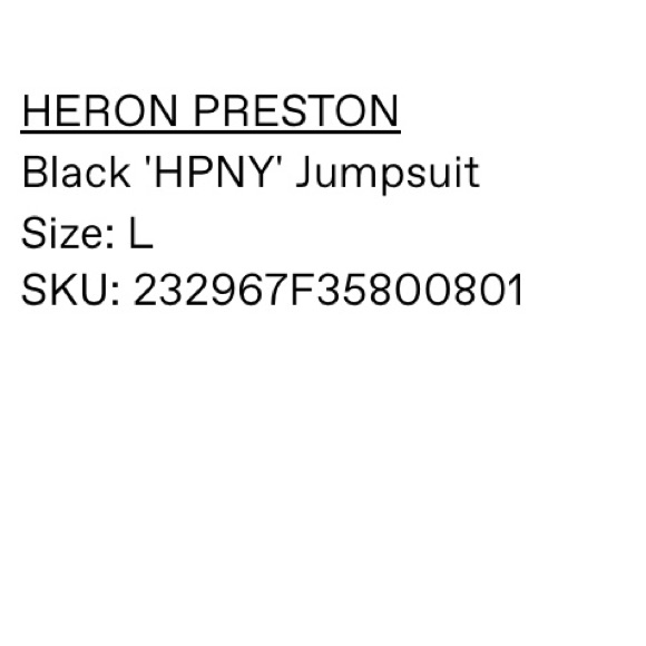 Heron Preston Hpny Black Jumpsuit